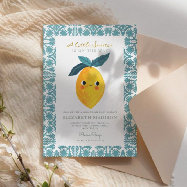 Little Sweetie Lemon Citrus  Baby Shower Invitation (Creator Uploaded)