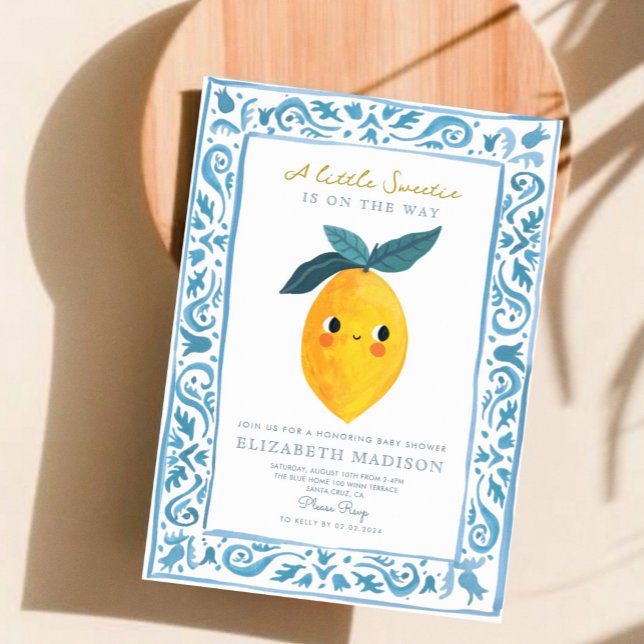 Little Sweetie Lemon Citrus  Baby Shower Invitation (Creator Uploaded)