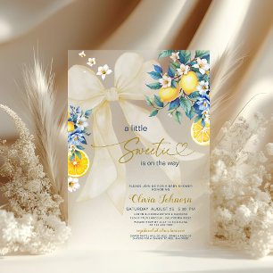 Little Sweetie Mediterranean Citrus Baby Shower Acrylic Invitations