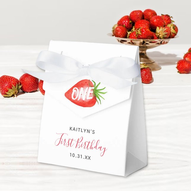 Little Sweetie Strawberry 1st Birthday Favour Box (Creator Uploaded)