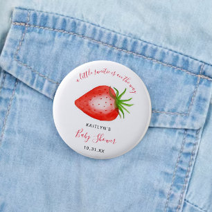 Little Sweetie Strawberry Baby Shower 6 Cm Round Badge