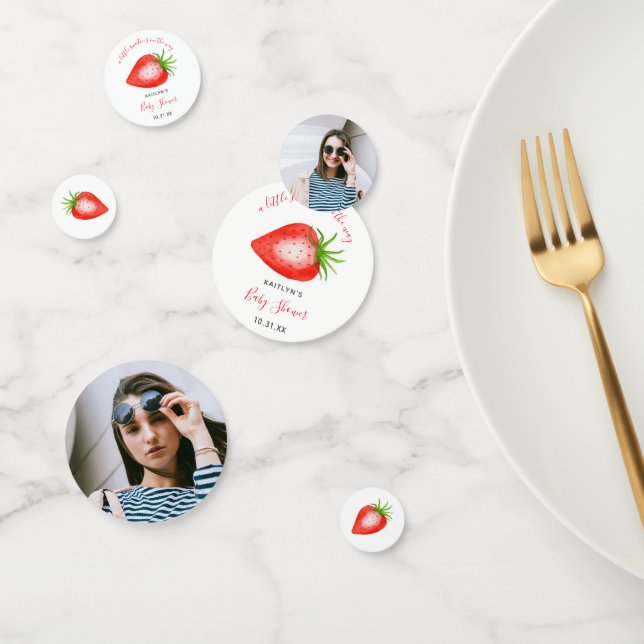 Little Sweetie Strawberry Baby Shower Photo Confetti (Group)