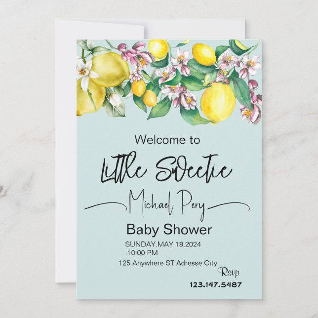 little sweetie summer baby shower invitation (Front)