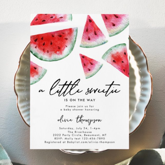 Little Sweetie Watermelon Baby Shower Invitation (Creator Uploaded)