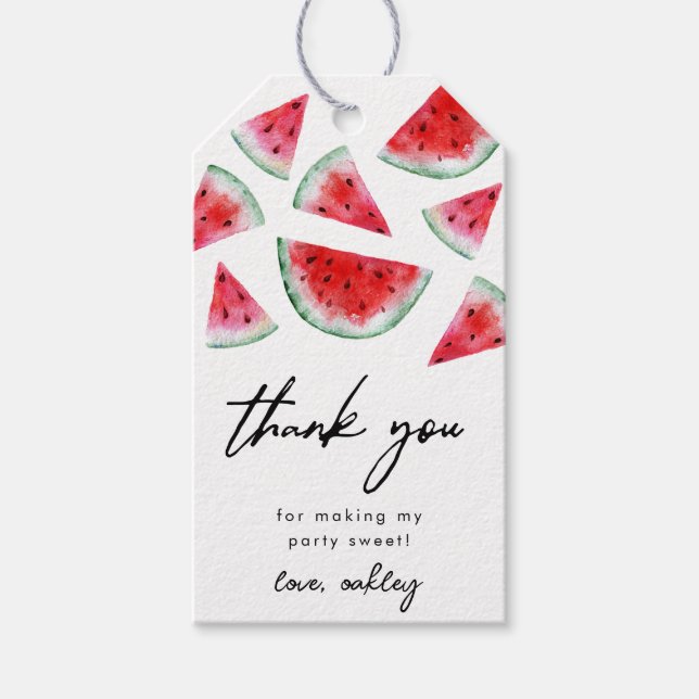 Little Sweetie Watermelon Party Favour Tags (Front)