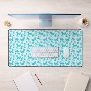 Little Teal Birds  Desk Mat