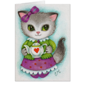 Little Teapot - Cute Cat Art