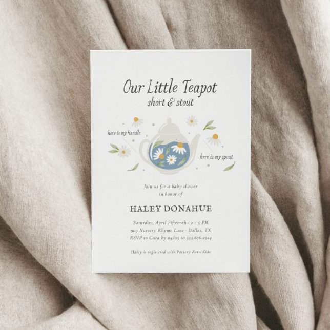 Little Teapot Nursery Rhyme Storybook Baby Shower Invitation (Creator Uploaded)