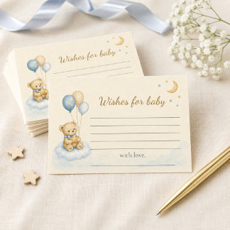 Little Teddy Bear Baby Shower Wishes for Baby Enclosure Card