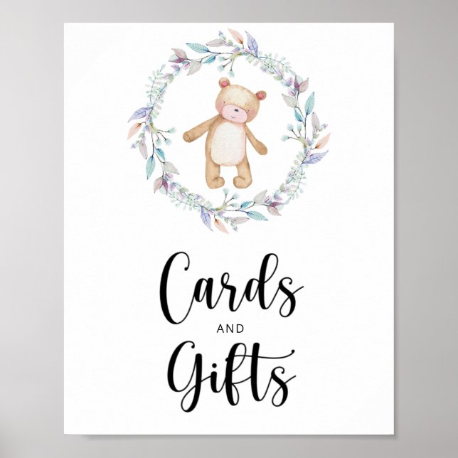 little teddy bear cards and gifts baby shower  poster (Front)