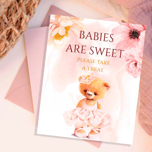 Little teddy bear flower princess pink watercolor photo print