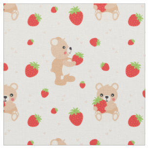 Little teddy bear with berry fabric