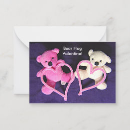 Little Teddy Bears and Hearts Valentine Kids Cards