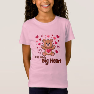 "Little Teddy Big Heart" Cute Bear Girls' T-Shirt