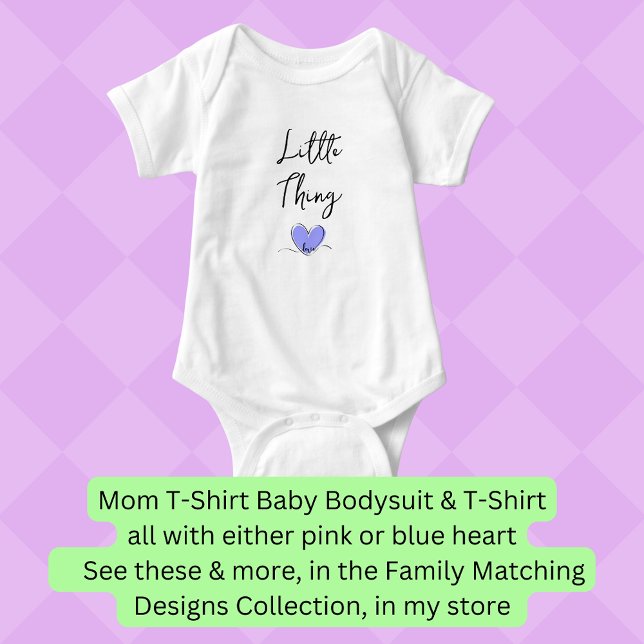 Little Thing  - Blue Heart - Matching Mum Bub Pair Baby Bodysuit (Creator Uploaded)