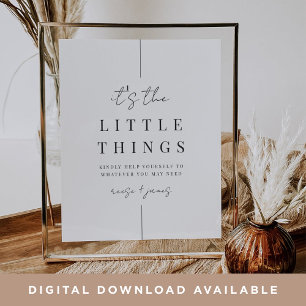 "Little Things" Wedding Bathroom Basket Sign