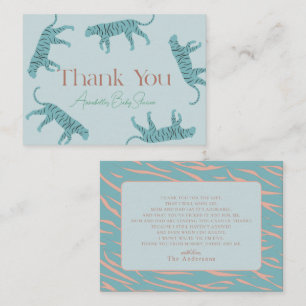 Little Tiger Blue Boy Baby Shower Thank You Card