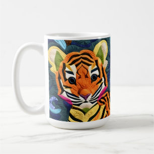 Little Tiger Cub Quilt Like Design Coffee Mug