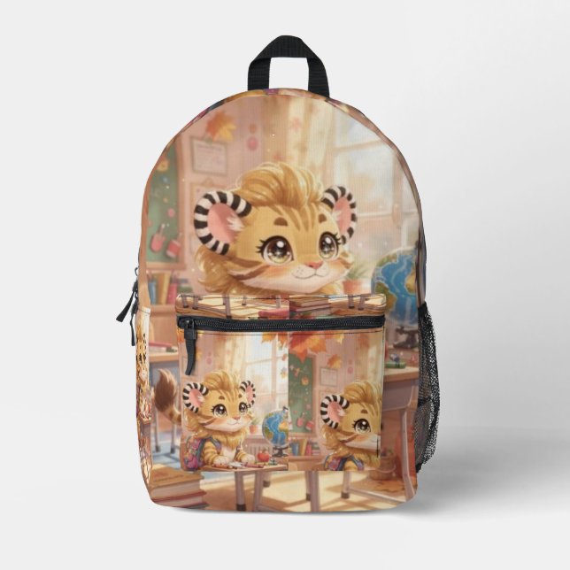 Little Tiger’s Journey of Learning Printed Backpack (Front)