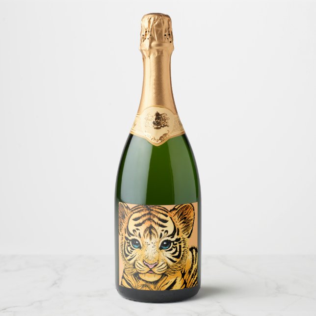 LITTLE TIGER SPARKLING WINE LABEL (Front)