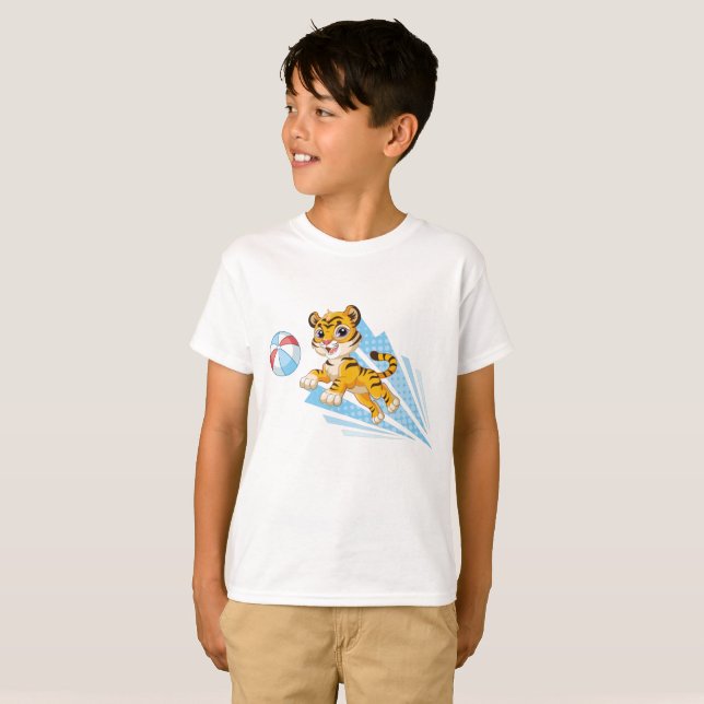 Little tiger with ball T-Shirt (Front Full)
