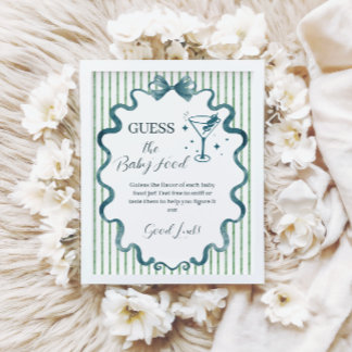 Little Tini One Baby Food Guessing Game Shower Poster