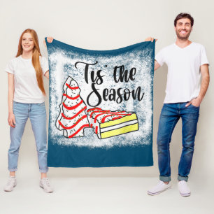 Little Tis' The Season Christmas Tree Cakes Debbie Fleece Blanket