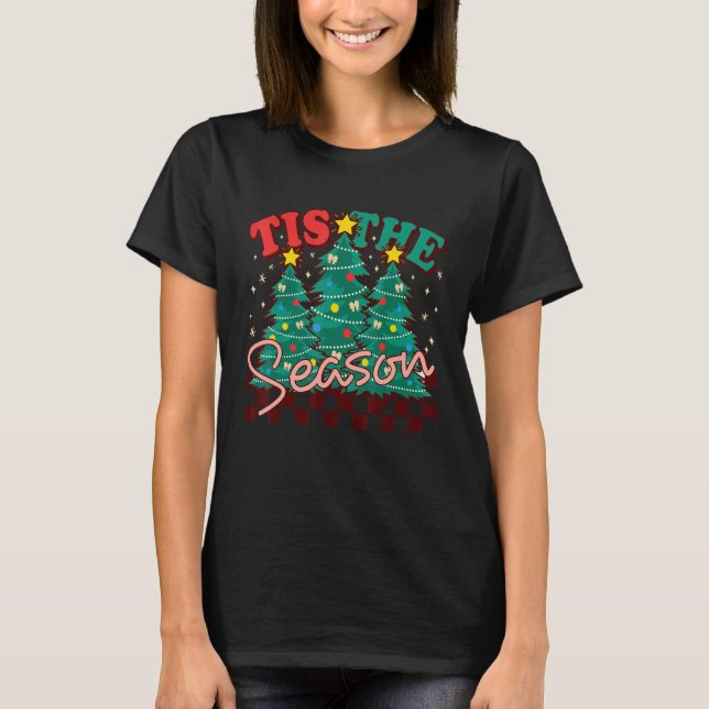 Little Tis' The Season Christmas Tree Pajama Light T-Shirt (Front)