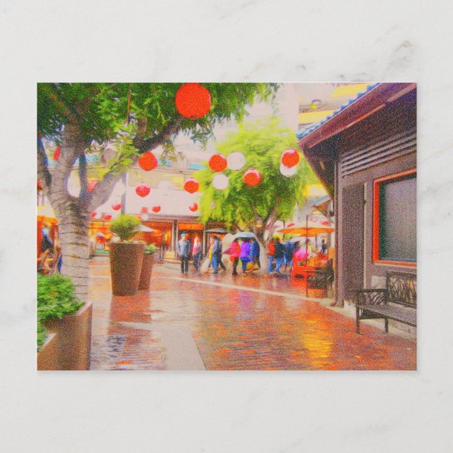 Little Tokyo Japanese village Painting Postcard (Front)