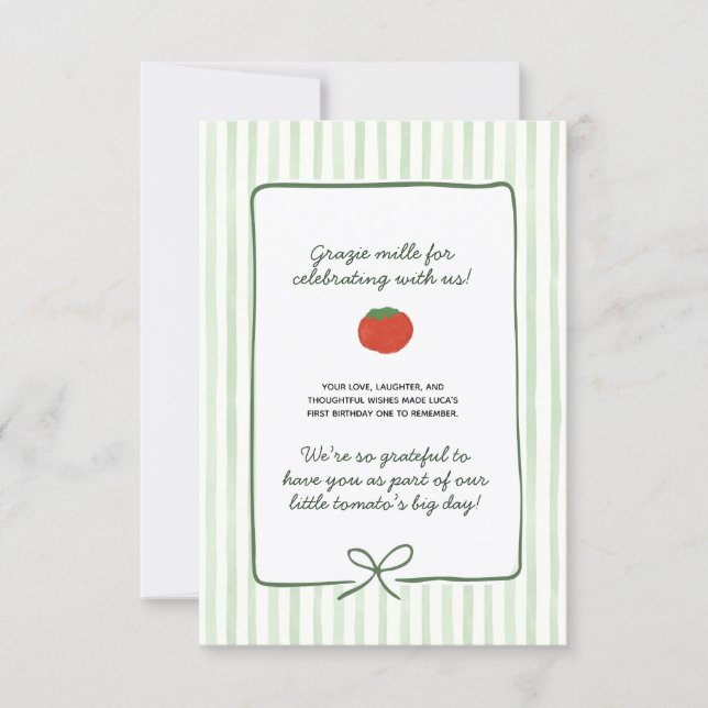 Little Tomato Thank You Card (Front)