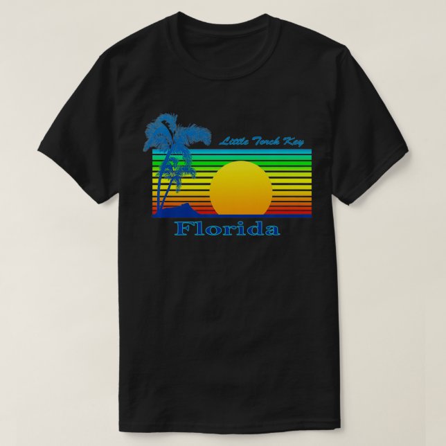 Little Torch Key Florida Retro Tropical Beach Suns T-Shirt (Design Front)