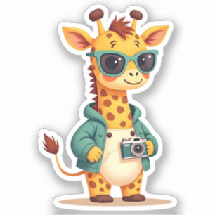 Little Tourist Giraffe Kawaii Adventure Art