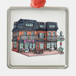 Little Town Cafe Metal Tree Decoration