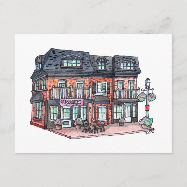 Little Town Cafe Postcard (Front)