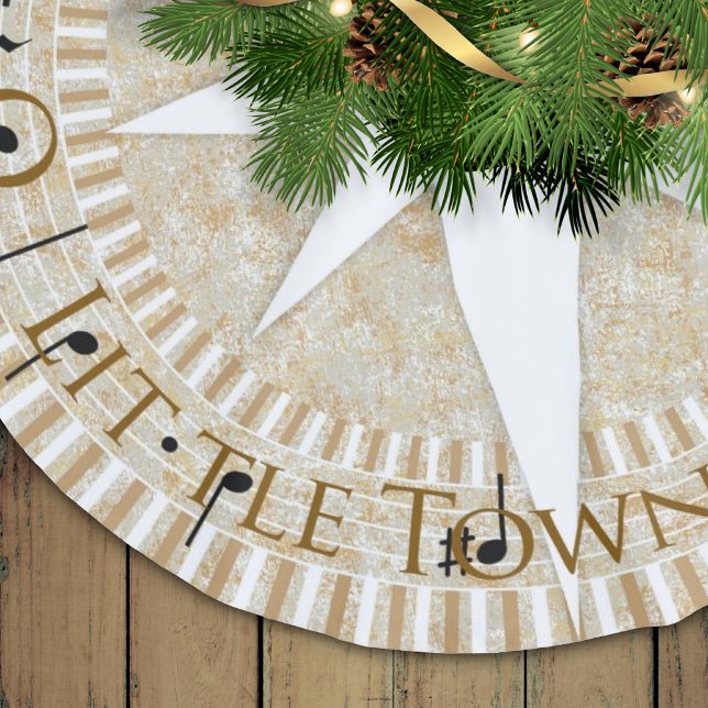 Little Town of Bethlehem Christmas Carol/Natural Brushed Polyester Tree Skirt (Creator Uploaded)