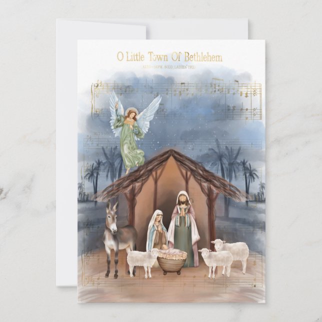 Little Town of Bethlehem Nativity Holiday Card (Front)