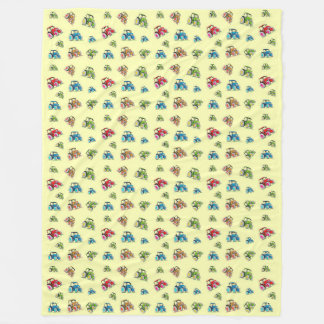 Little Tractors Fleece Blanket, lemon Blanket