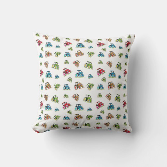 Little Tractors, White, Cushion (Front)