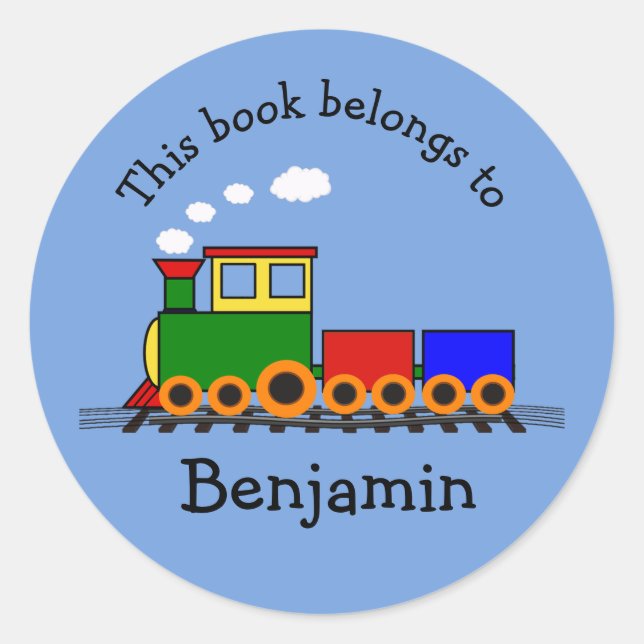Little Train Bookplate Sticker (Front)