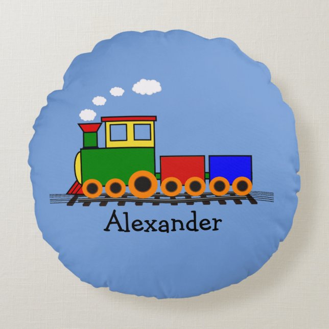 Little Train Design Round Pillow (Front)