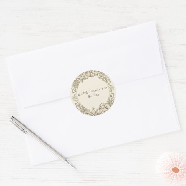 Little Treasure Baby Shower Sticker (Envelope)
