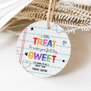 Little Treat to Make First day Sweet Round Favour Tags