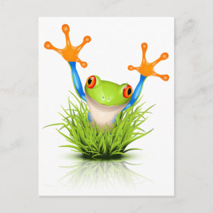 Little Tree Frog in the grass Postcard