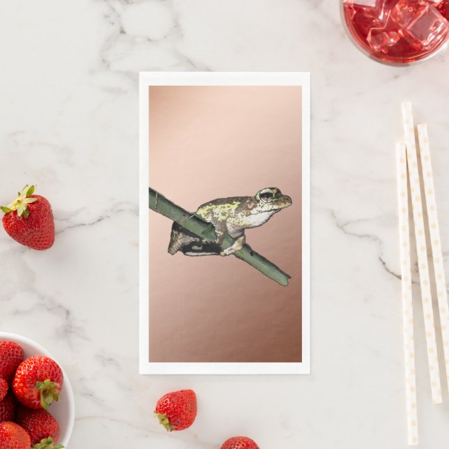 Little Tree Frog Oil Paint, Guest Towel Napkins (Insitu)