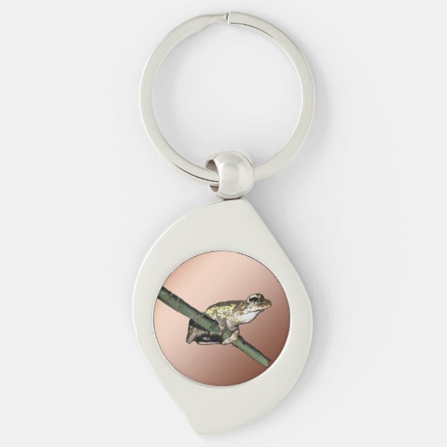 Little Tree Frog Oil Paint, Metal Keyring (Front)