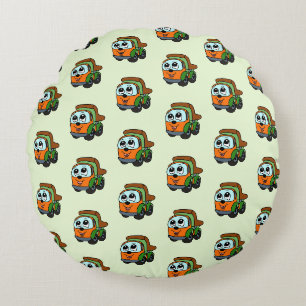 Little truck pattern round cushion