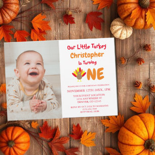 Little Turkey 1st Birthday Invitation
