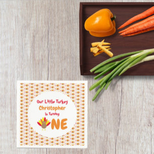 Little Turkey 1st Birthday Napkin