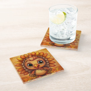 Little Turkey 2 Glass Coaster
