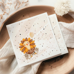 Little Turkey Baby Shower Thanksgiving Napkin